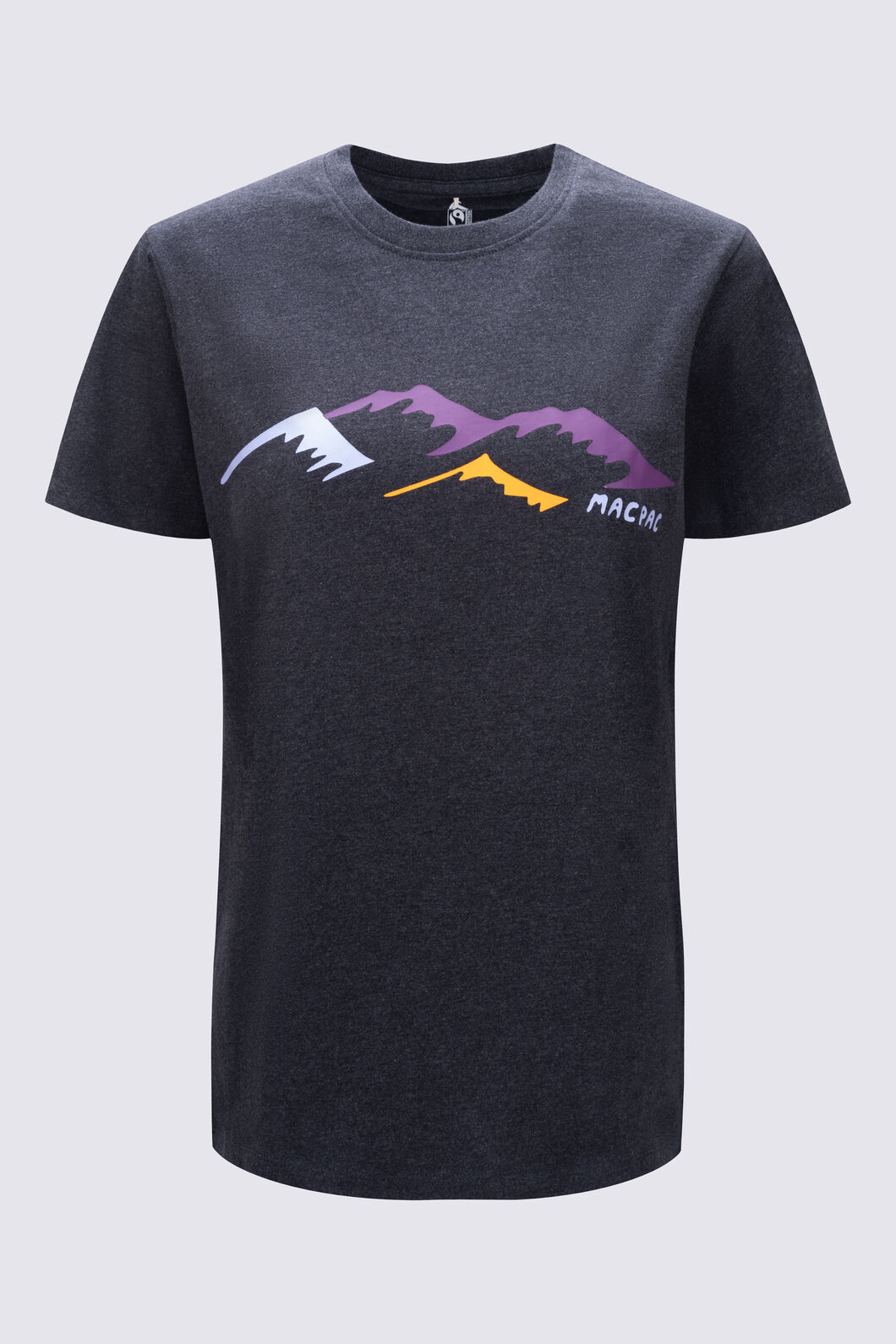 Macpac Women's McIntyre Mountains Fairtrade Organic Cotton Short Sleeve T-Shirt, BLACK MARLE, hi-res