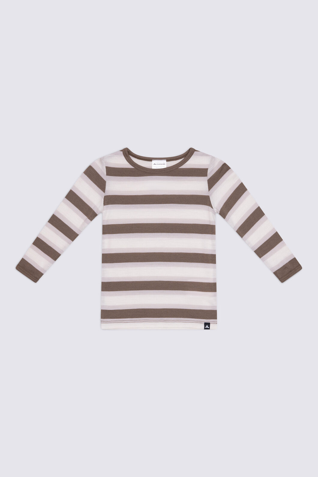 Macpac Baby 150 Merino Long Sleeve Top, Neutral Stripe, hi-res