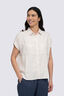 Macpac Women's Ashton Short Sleeve Shirt, Moonbeam, hi-res