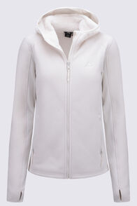 Macpac Womens Mountain Hooded Fleece Jacket, Tofu, hi-res