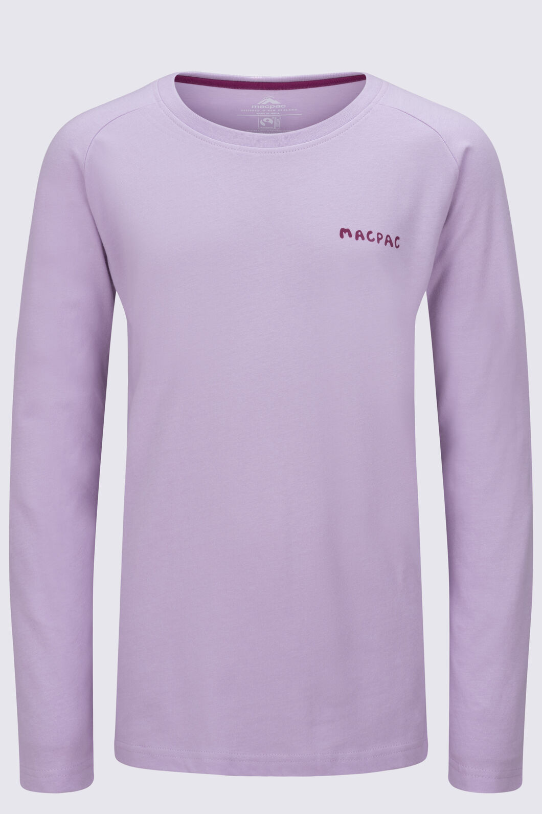 Macpac Kids' Abstract Waterway Fairtrade Organic Long Sleeve T-Shirt, Fair Orchid, hi-res
