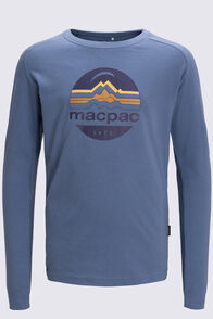 Macpac Kids' Retro Long Sleeve T-Shirt, Copen Blue, hi-res