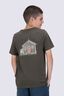 Macpac Kids' Cameron Hut Fairtrade Organic Cotton Short Sleeve T-Shirt, Forest Night Marle, hi-res