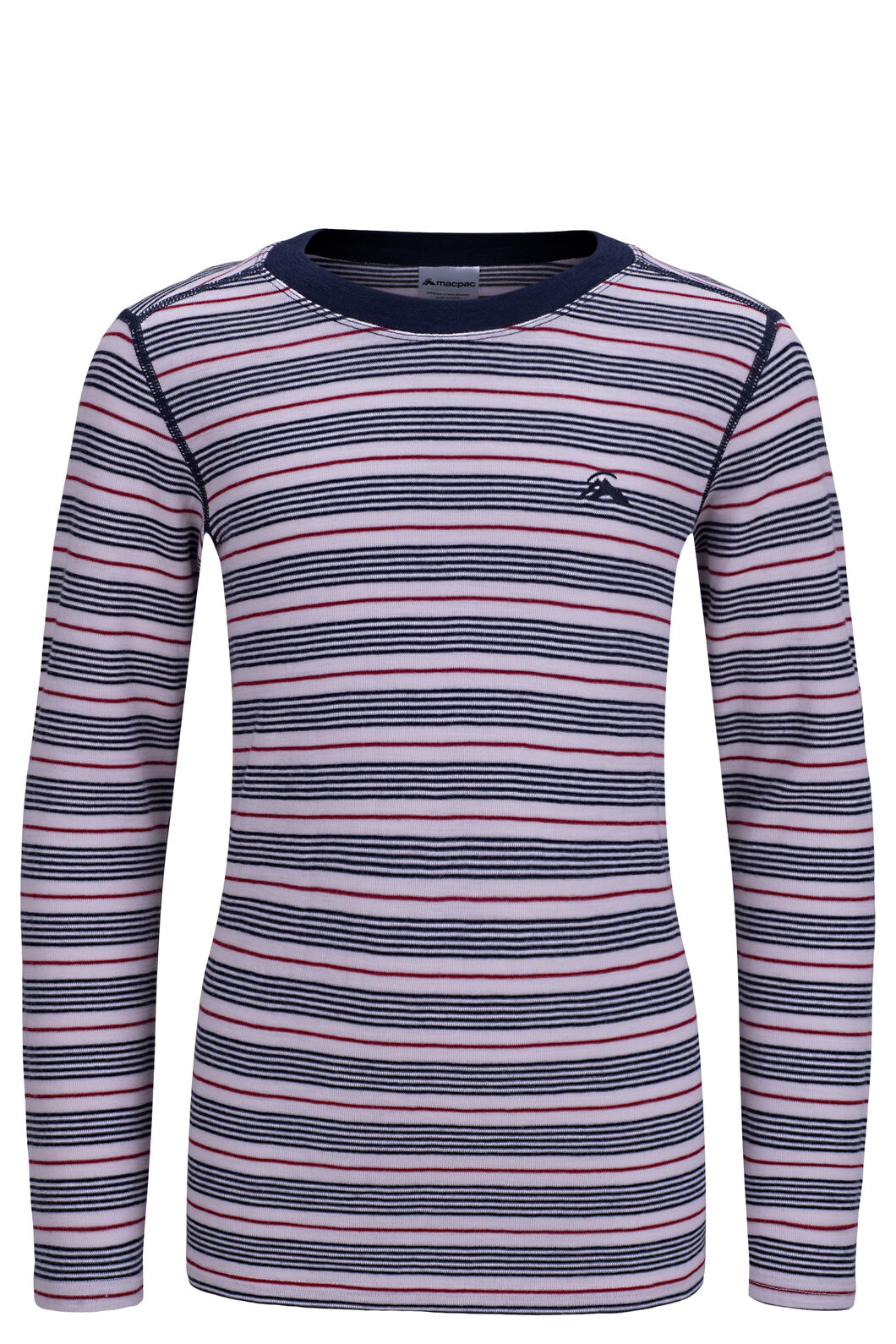 Macpac Kids' 220 Merino Long Sleeve Top, Cradle Pink Stripe, hi-res