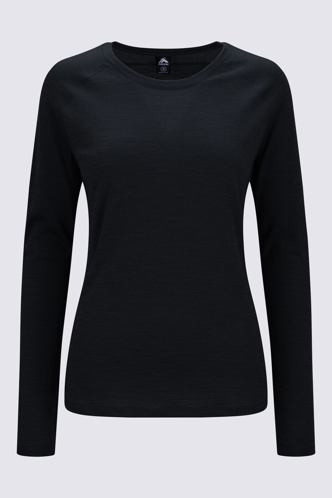 Macpac Women's Ella 180 Merino Long Sleeve T-Shirt, True Black, hi-res