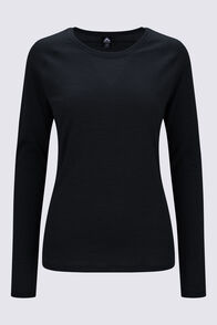 Macpac Women's Ella 180 Merino Long Sleeve T-Shirt, True Black, hi-res