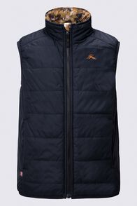 Macpac Kids' Pulsar Alpha Insulated Vest, Black/Glazed Ginger Print, hi-res