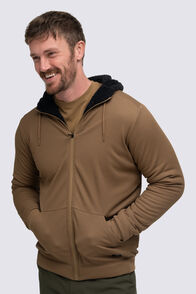 Macpac Men's Waffle Sherpa Hooded Jacket, Kangaroo, hi-res