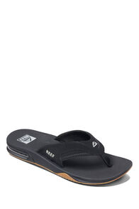 REEF&reg; Men's Fanning Thongs, Black Silver, hi-res