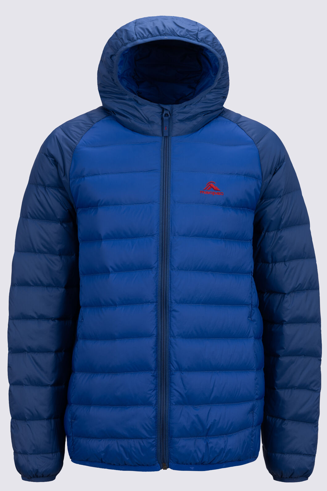 Macpac Kids' Uber Light Hooded Down Jacket, Navy Peony/Surf the Web, hi-res