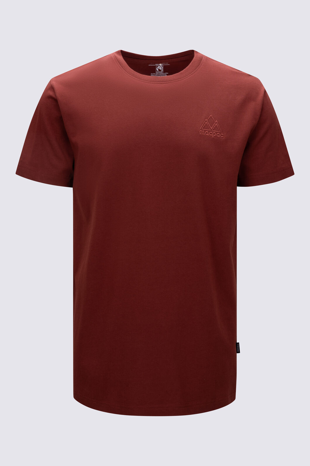 Macpac Men's Vintage Embroidered Fairtrade Organic Cotton Short Sleeve T-Shirt, Fired Brick, hi-res