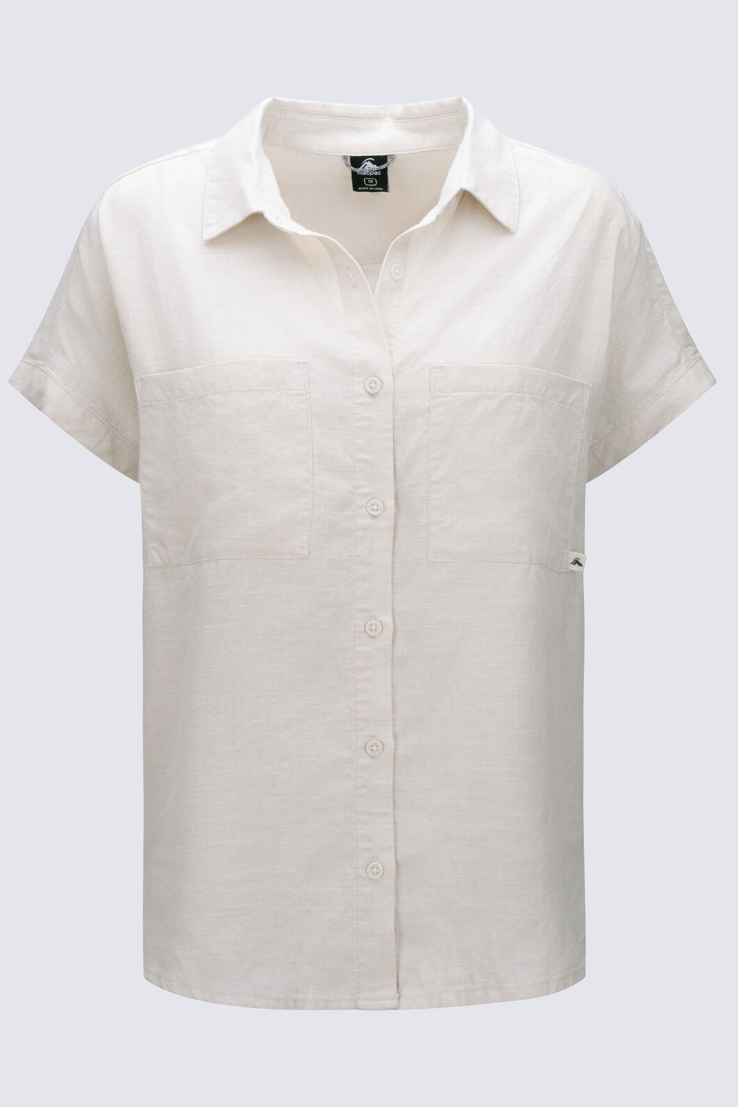 Macpac Women's Ashton Short Sleeve Shirt, Moonbeam, hi-res
