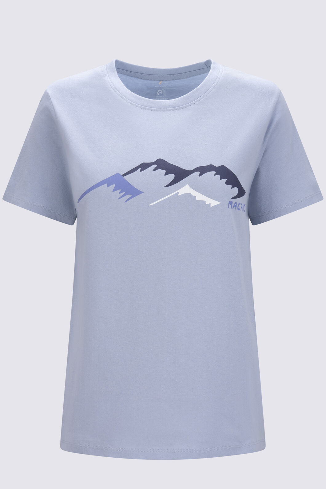 Macpac Women's McIntyre Mountains Fairtrade Organic Cotton Short Sleeve T-Shirt, Zen Blue, hi-res