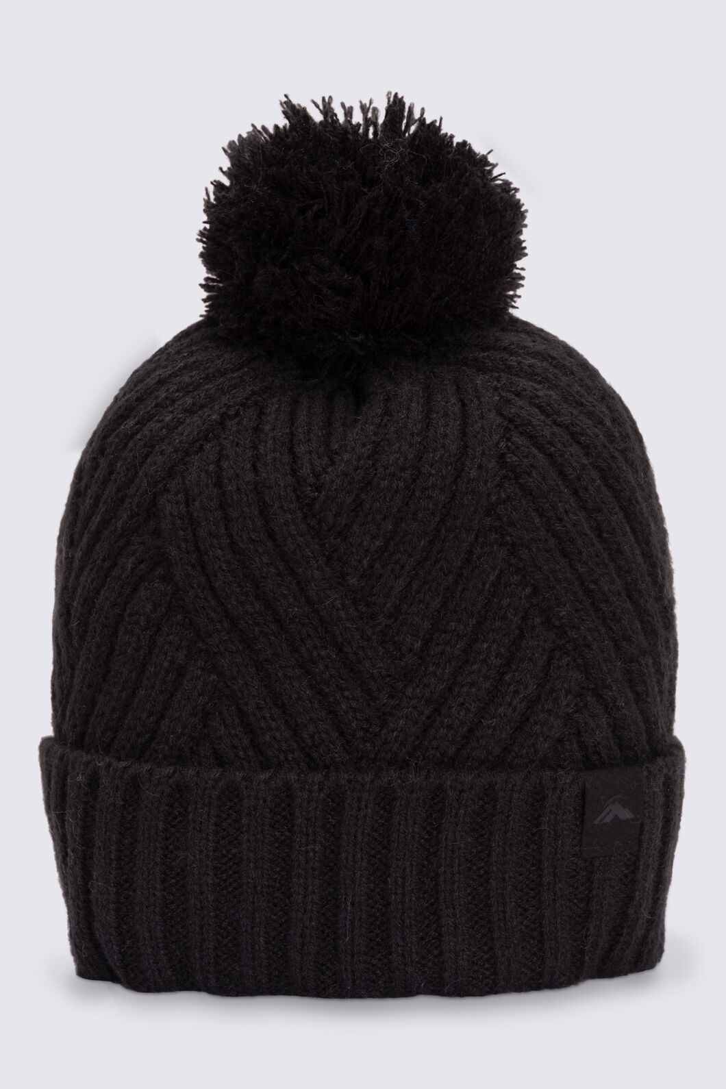 Macpac Criss Cross Pom Pom Beanie, Black, hi-res