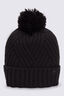 Macpac Criss Cross Pom Pom Beanie, Black, hi-res