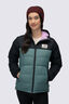 Macpac Women's Halo Hooded Down Jacket ♺, Black/North Atlantic, hi-res