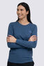 Macpac Women's Vintage Embroidered Fairtrade Organic Cotton Long Sleeve T-Shirt, Oceana Marle, hi-res