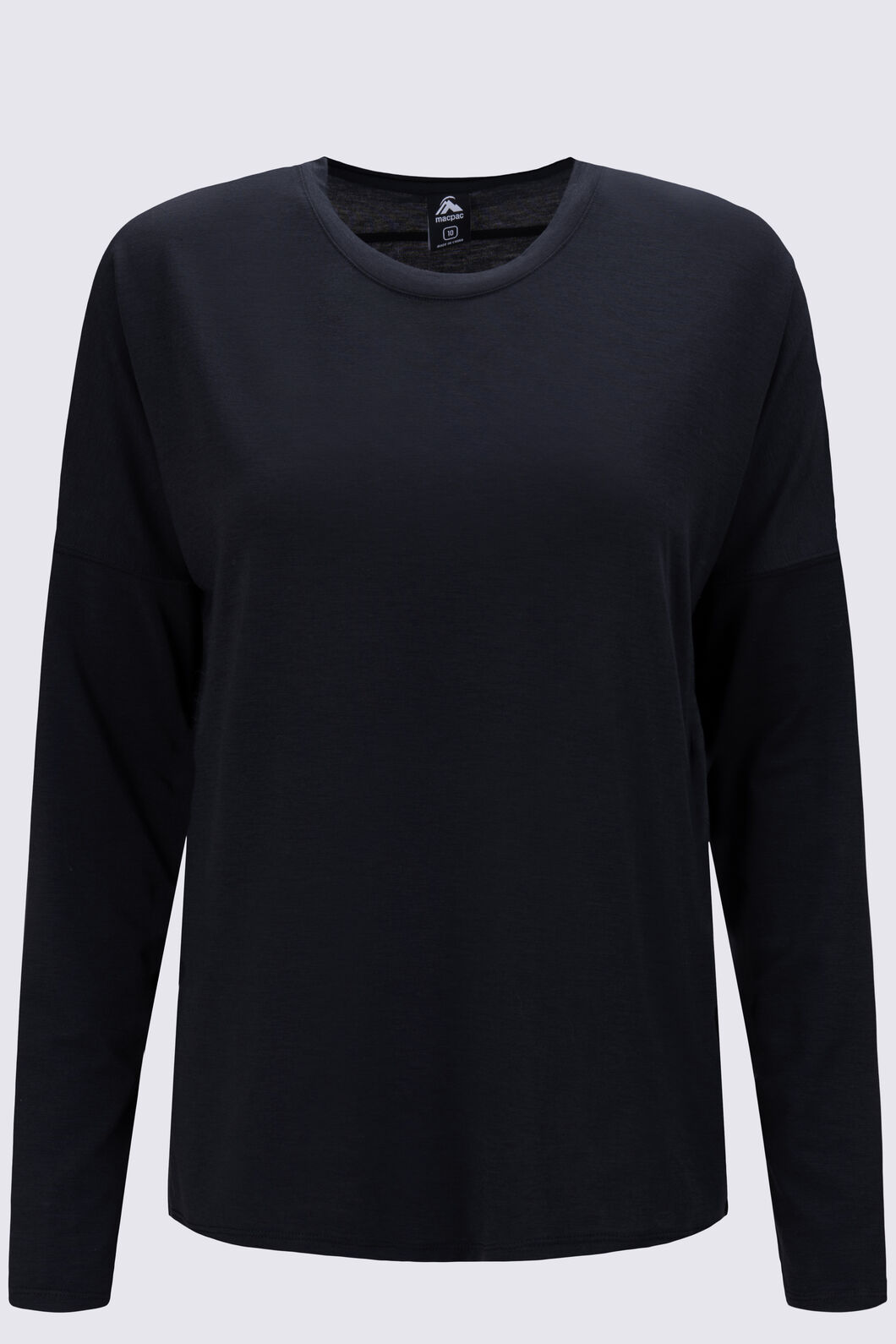 Macpac Women's Eva Long Sleeve T-Shirt, Black, hi-res