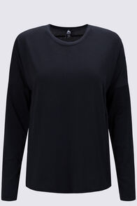 Macpac Women's Eva Long Sleeve T-Shirt, Black, hi-res