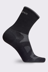 Macpac Rouleur Merino Cycling Sock, Black, hi-res