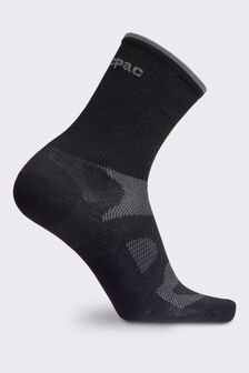 Macpac Rouleur Merino Cycling Sock, Black