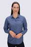Macpac Women's brrr° Long Sleeve Shirt, Vintage Indigo, hi-res