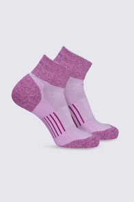Macpac Trail Quarter Sock — 2 Pack, Pastel Lavender/Festival, hi-res