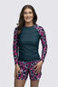 Macpac Women's Long Sleeve Rash Top, Deep Teal Shatter, hi-res