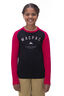 Macpac Kids' Graphic Long Sleeve T-Shirt, Black/Raspberry, hi-res