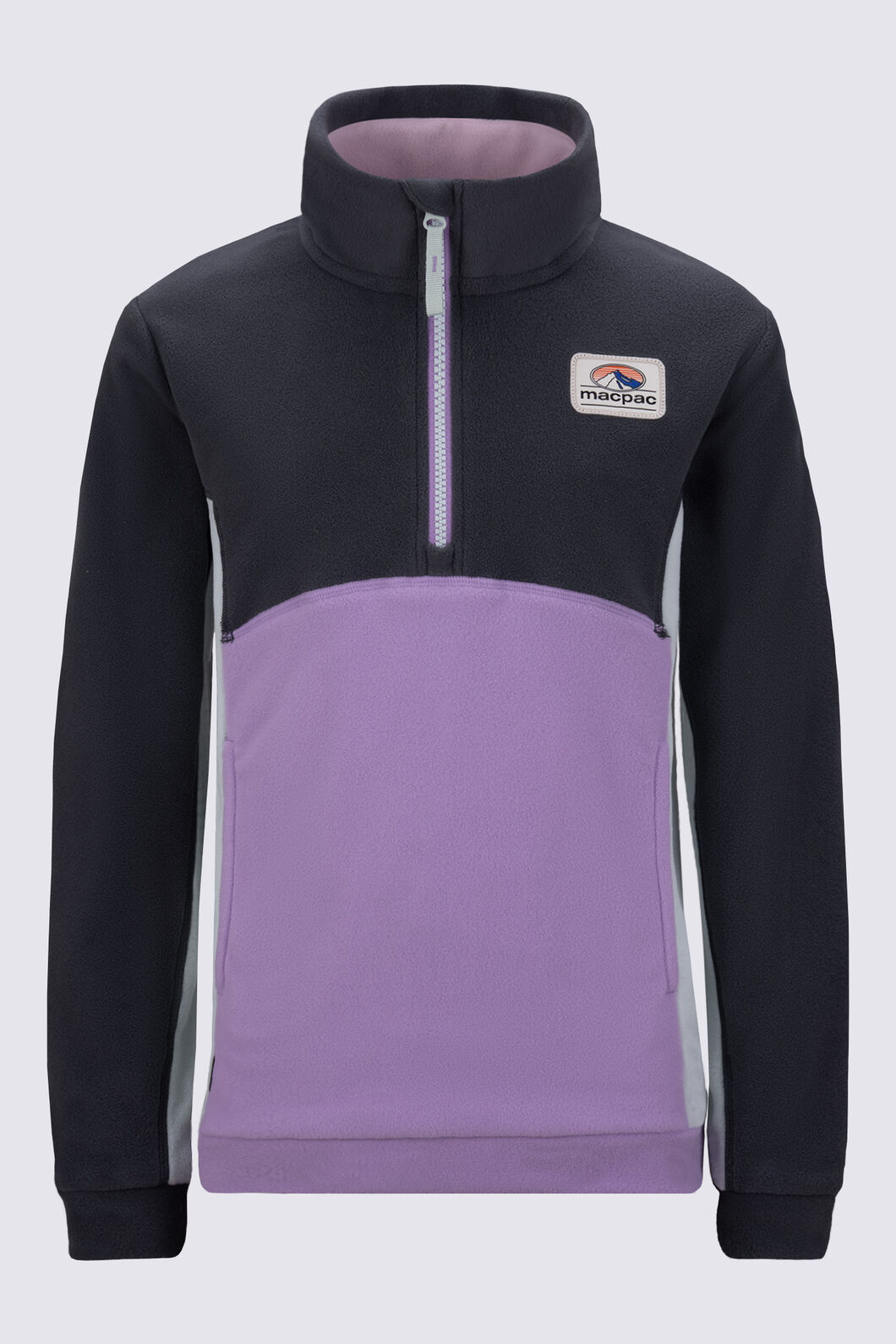 Macpac Kids&rsquo; Heritage Fleece Pullover, African Violet/Surfspray, hi-res