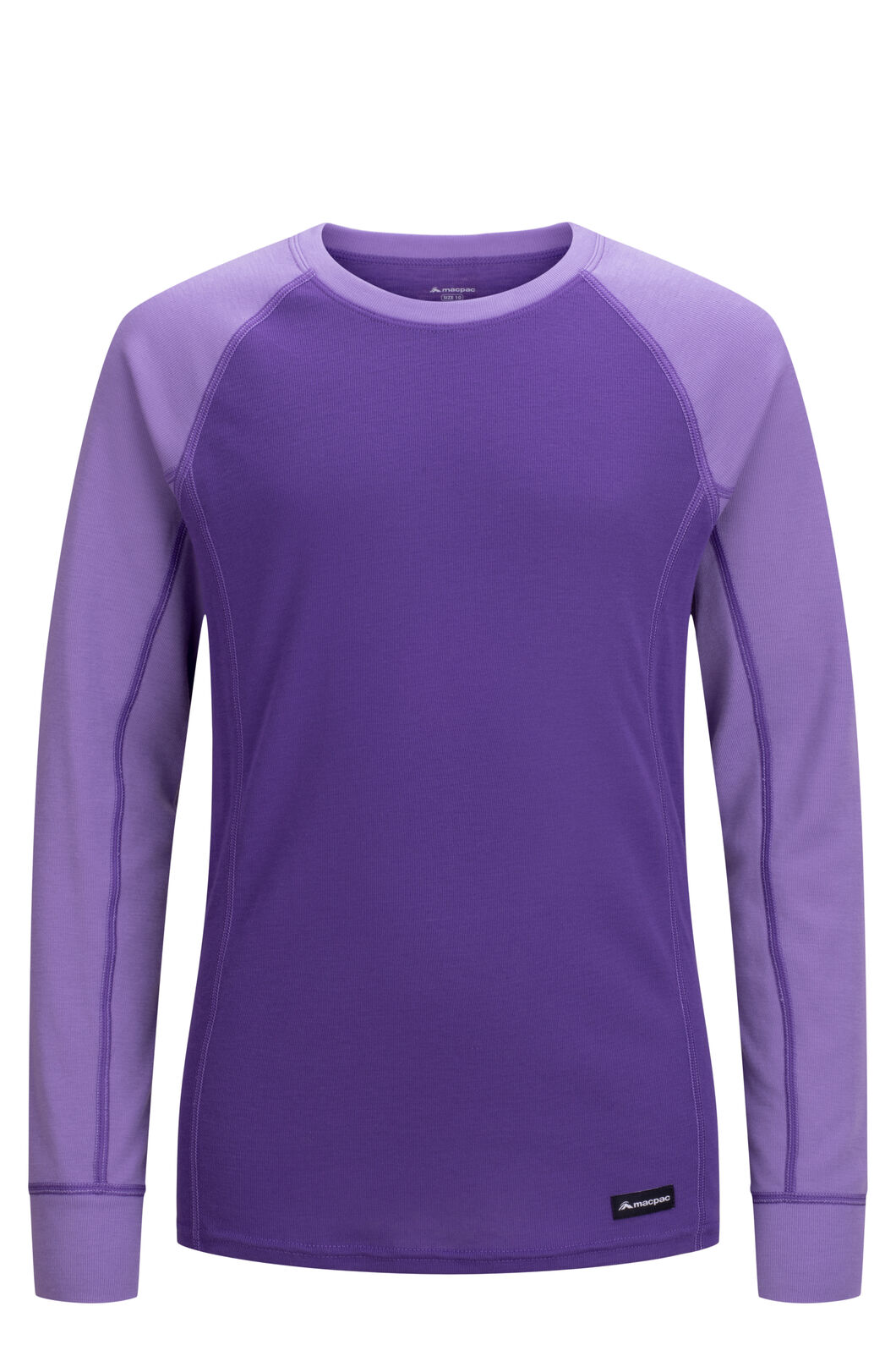 Macpac Kids' Geothermal Long Sleeve Top, Chalk Violet/Passion Flower, hi-res