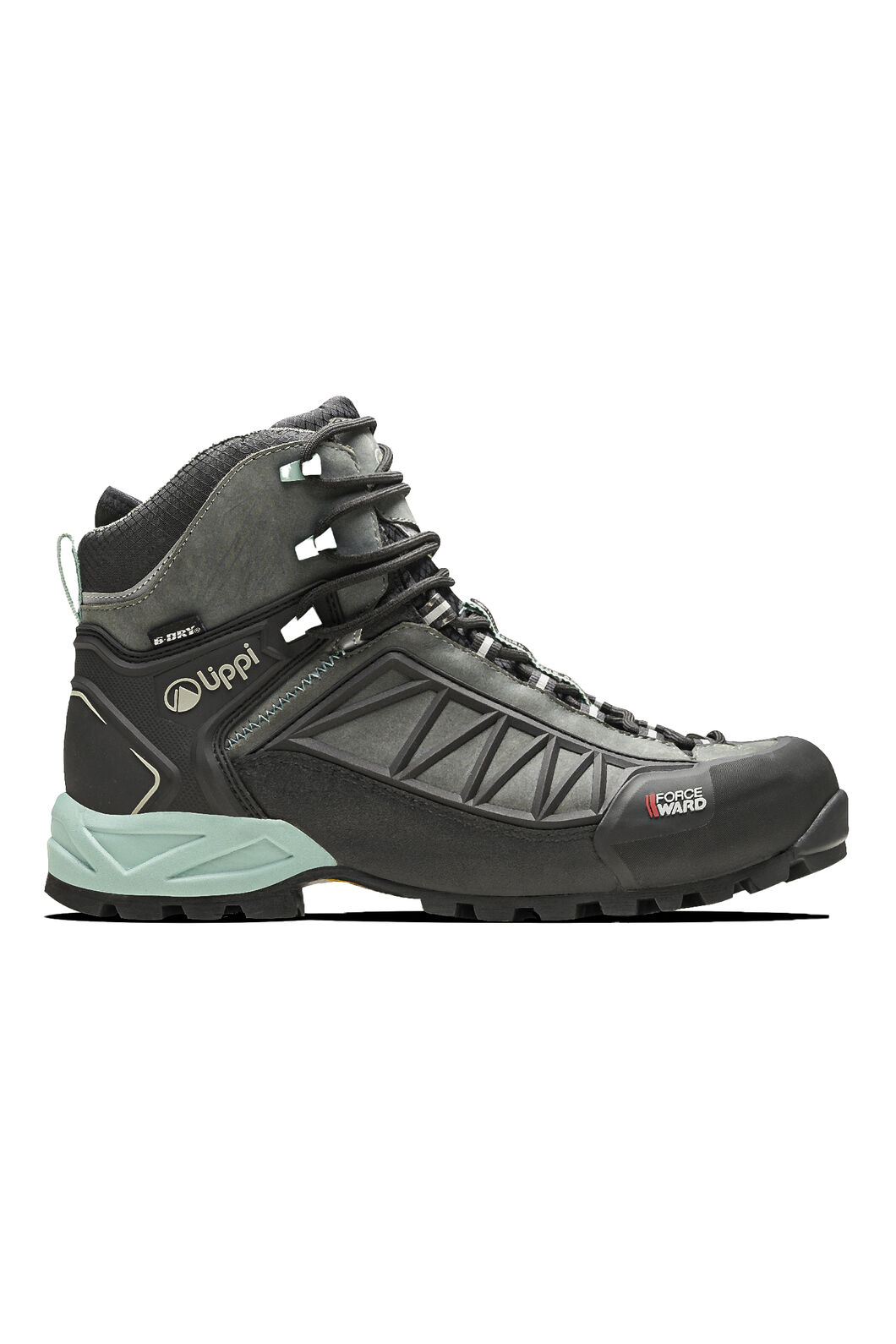 Lippi Women's Bravo Evo Mid Hiking Boots, Dark Grey/Turquoise, hi-res