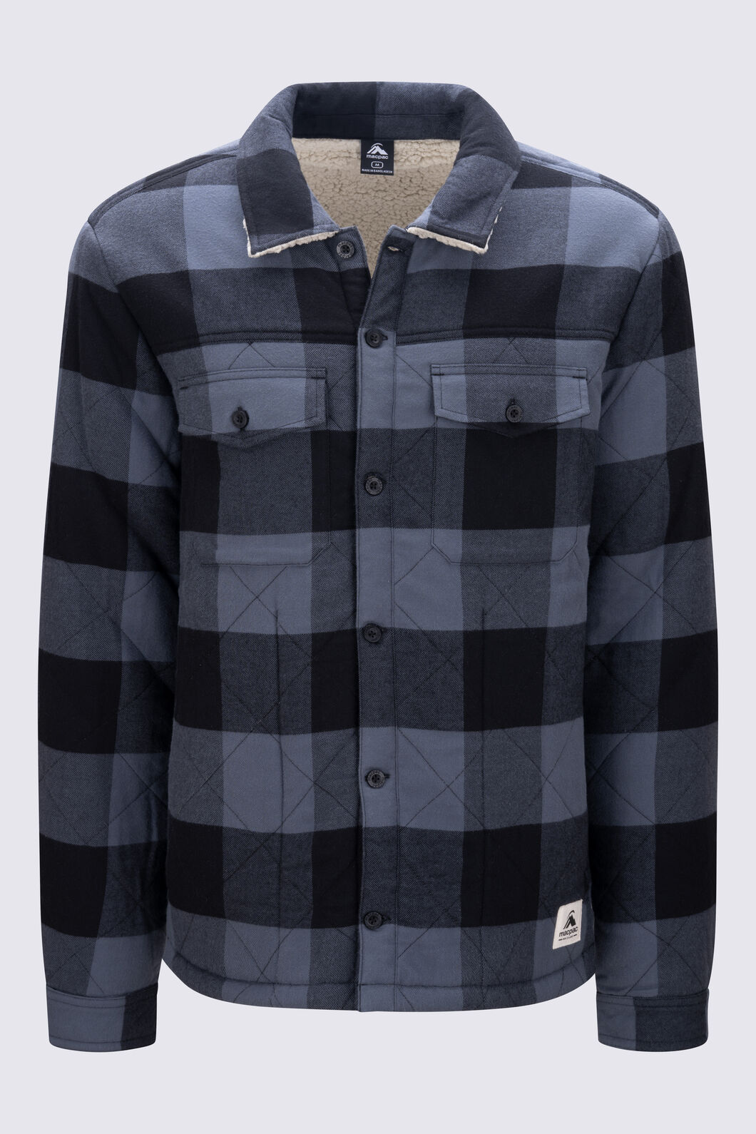 Macpac Men's Alma Fleece Lined Shirt, Turbulence Check, hi-res