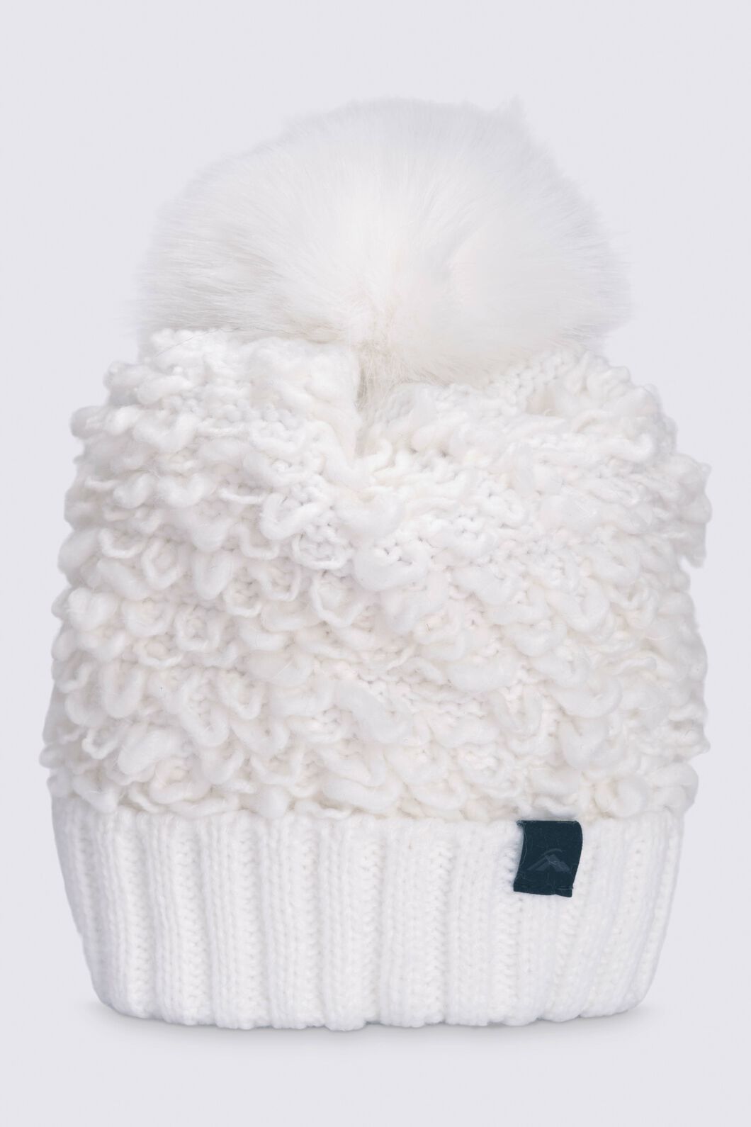 Macpac Snow Pom Pom Beanie, White, hi-res