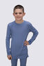 Macpac Kids' 220 Merino Long Sleeve Top, Stonewash, hi-res
