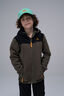 Macpac Kids' Mini Mountain Fleece Hoodie, Black/Grape Leaf, hi-res