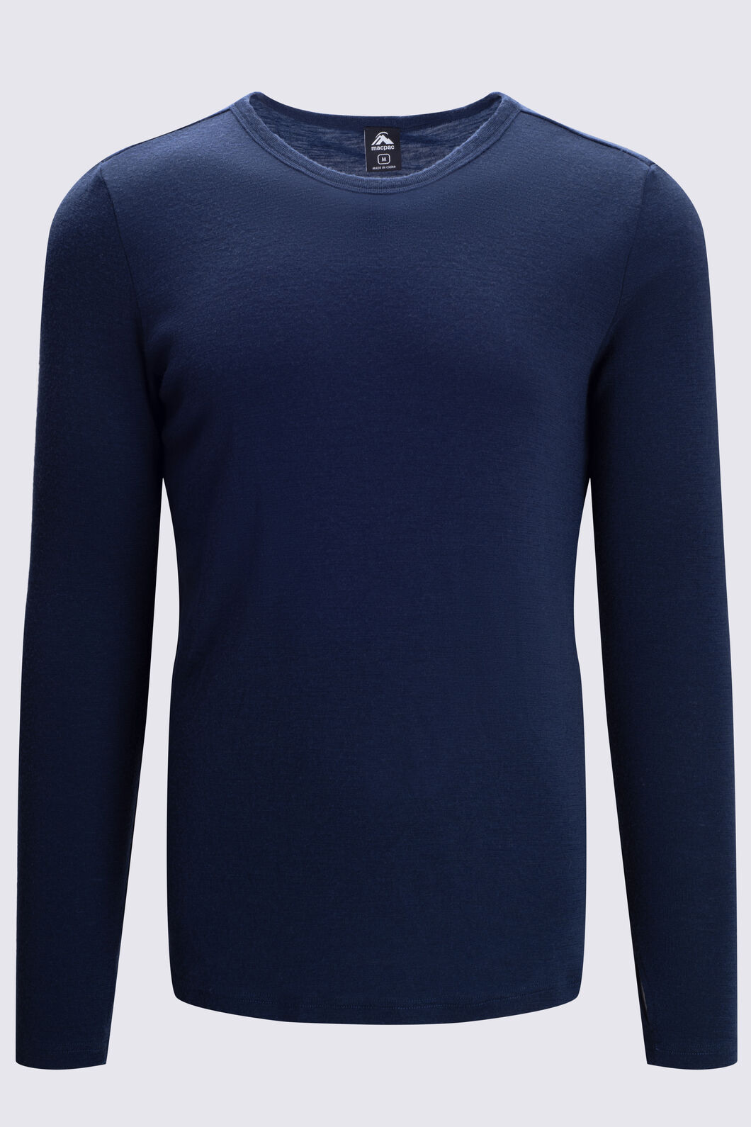Macpac Men's 220 Merino Long Sleeve Top, Navy, hi-res