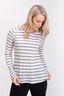 Macpac Women's Ella 180 Merino Long Sleeve T-Shirt, Cream/ Grey Marle, hi-res