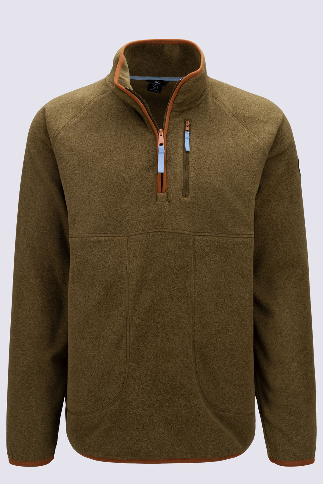Macpac Men's Transit Fleece Pullover, Dark Olive Heather, hi-res