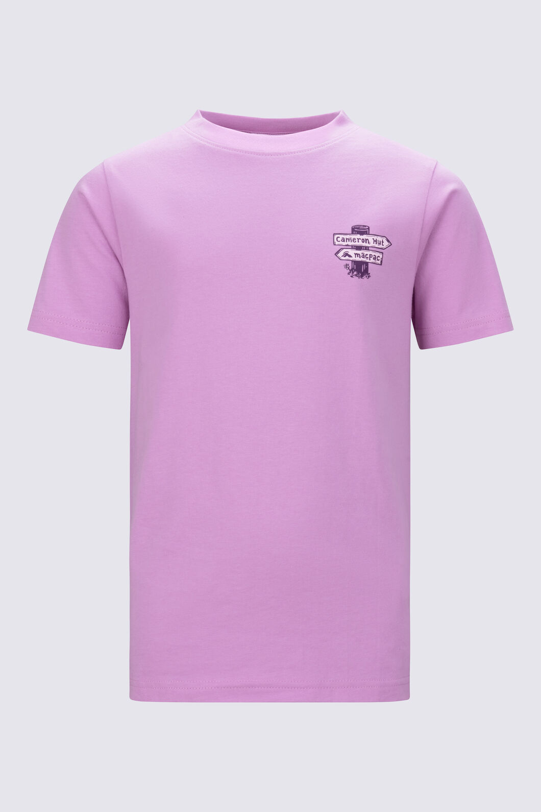 Macpac Kids' Cameron Hut Fairtrade Organic Cotton Short Sleeve T-Shirt, Orchid, hi-res