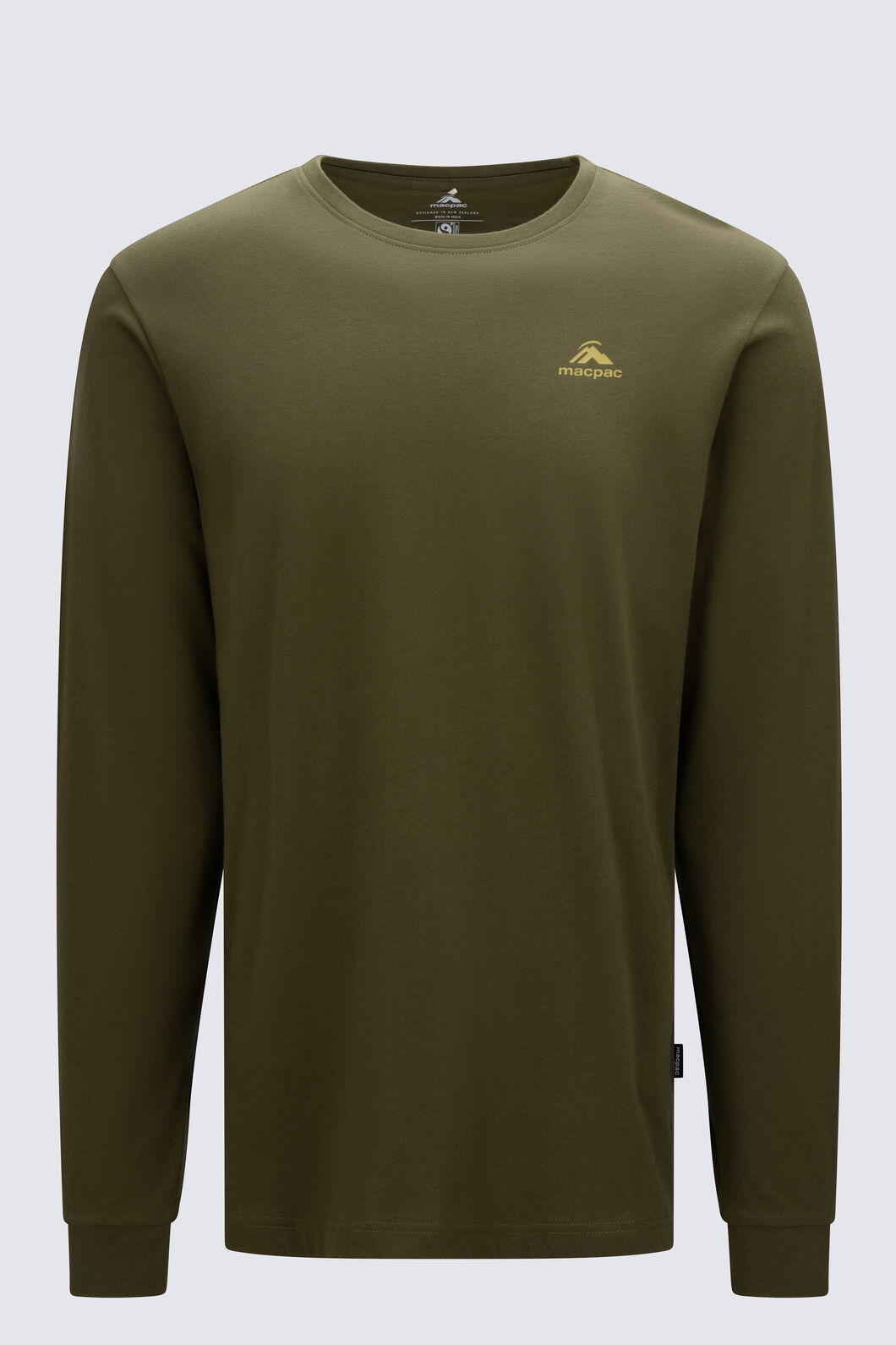 Macpac Men's Aoraki Topo Fairtrade Organic Long Sleeve T-Shirt, CYPRESS, hi-res