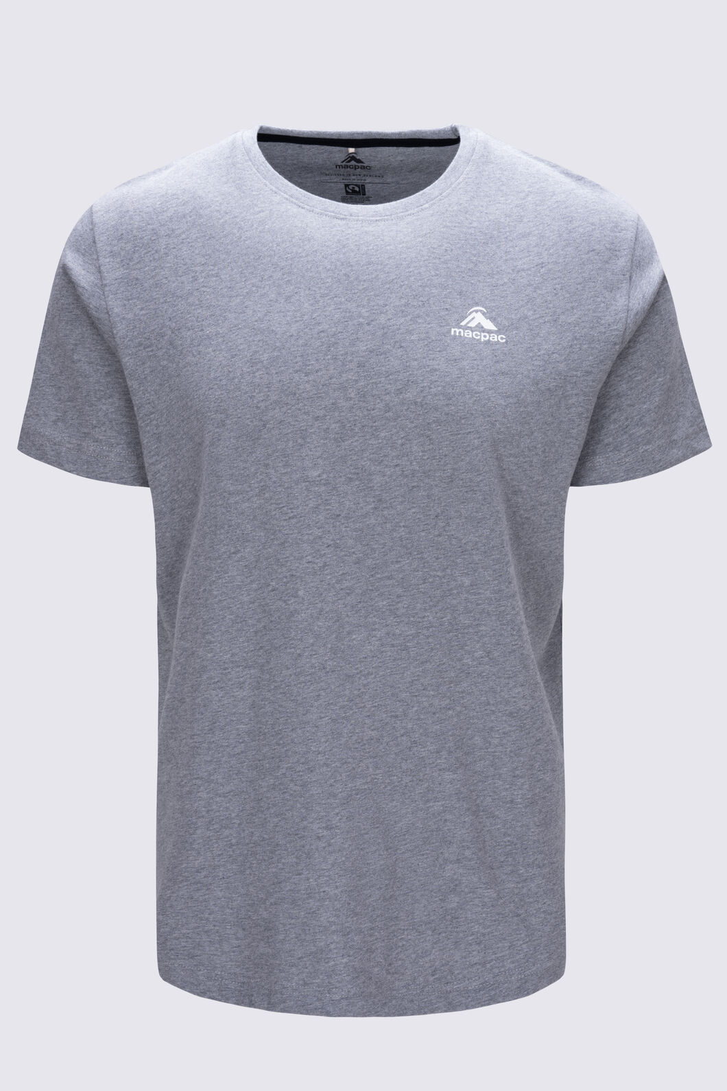 Macpac Men's Paparoa NP Fairtrade Organic Cotton T-Shirt, Grey Marle, hi-res