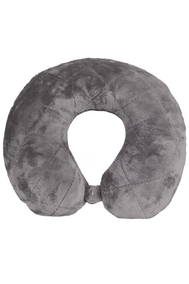 Macpac Travel Pillow Quilted Seams, Light Grey Marle, view 1