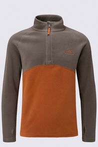 Macpac Kids' Ruru Fleece Pullover, Tarmac/Glazed Ginger, hi-res