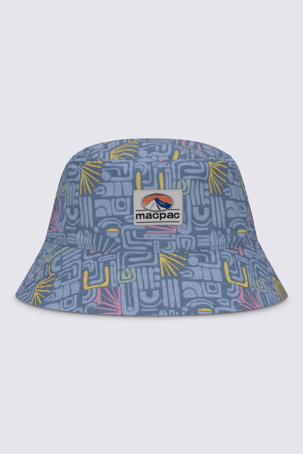 Macpac Kids' Winger Reversible Bucket Hat, Summer Print/Ensign Blue, hi-res