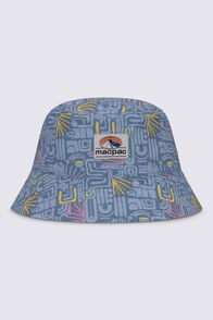 Macpac Kids' Winger Reversible Bucket Hat, Summer Print/Ensign Blue, hi-res