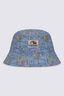 Macpac Kids' Winger Reversible Bucket Hat, Summer Print/Ensign Blue, hi-res