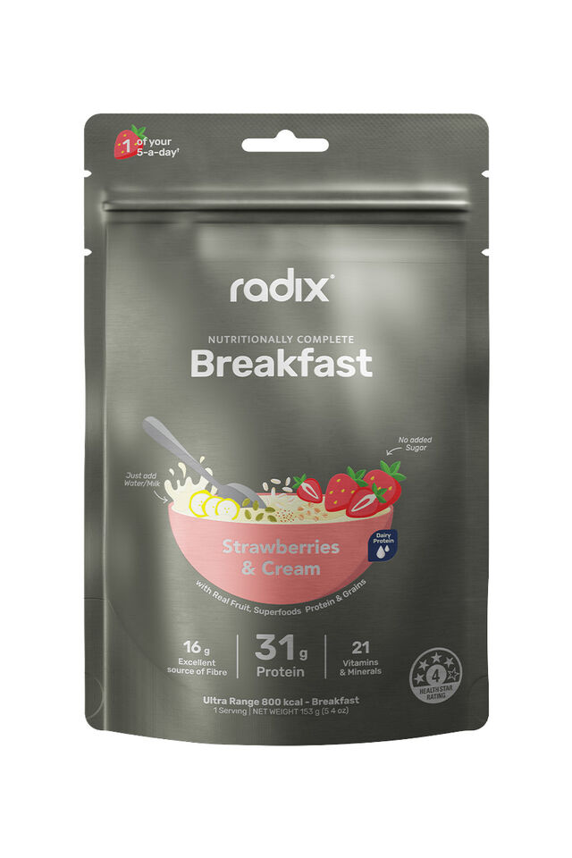 Radix ULTRA 800kcal Strawberries & Cream Dairy Breakfast - 153g, Grey