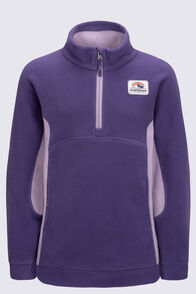 Macpac Kids' Heritage Fleece Pullover, Loganberry/Seafog, hi-res