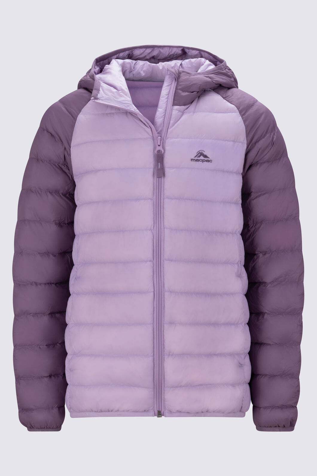 Macpac Kids' Uber Light Hooded Down Jacket, Grapeade/Fair Orchid, hi-res